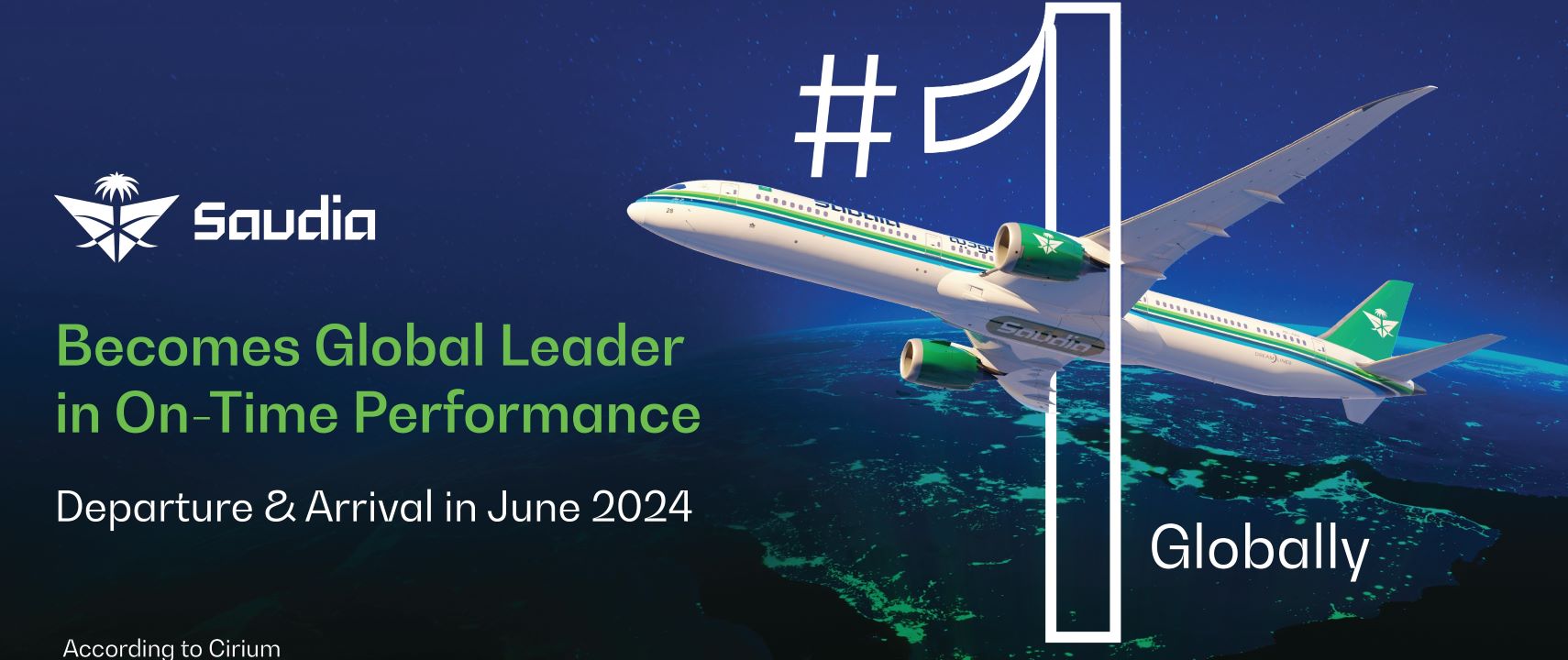 Saudia Tops Global Rankings for On-Time Departure and Arrival Performance.